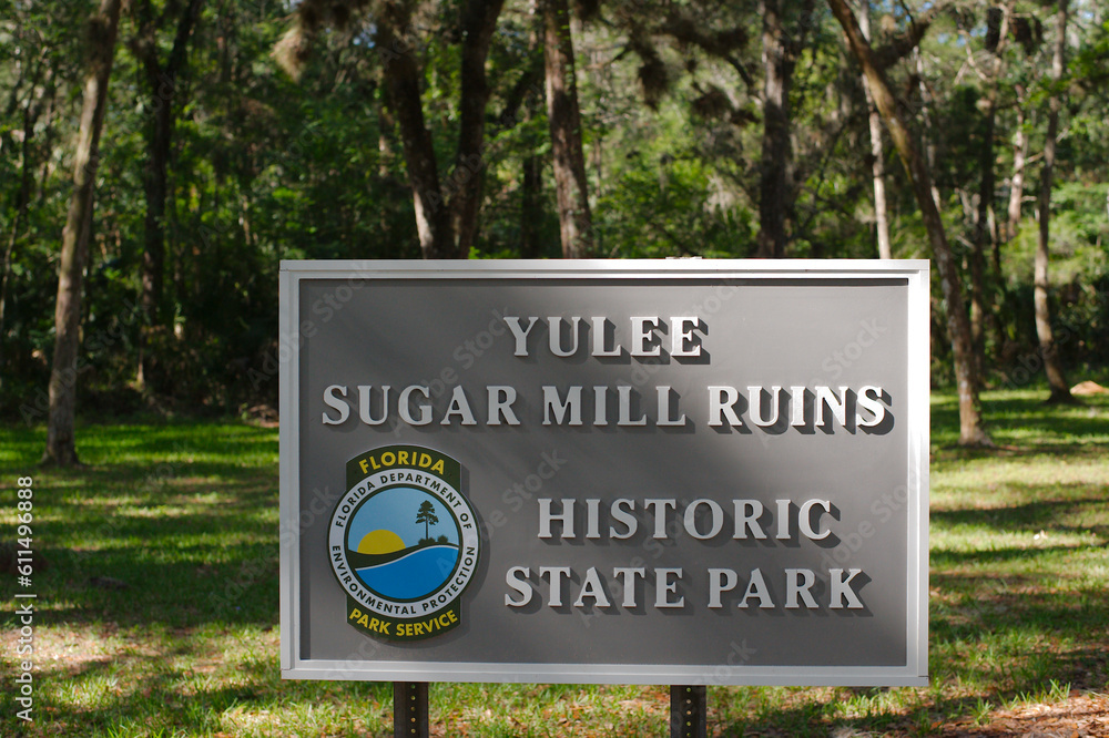 YULEE SUGAR MILL RUINS HISTORIC STATE PARK . Homosassa FL . Old sugar