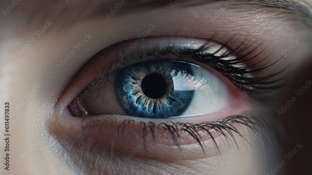 Fototapeta premium close up view of human blue. Ai generated. Generative AI