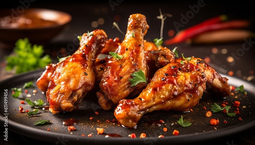 Vászonkép grilled chicken wings