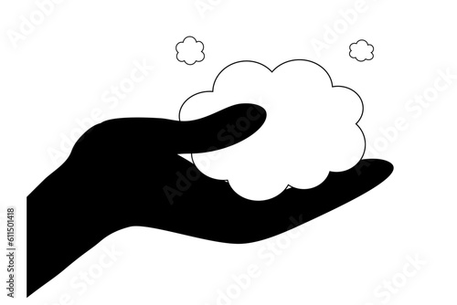 手洗いアイコン。石鹸で手を洗うイラスト。