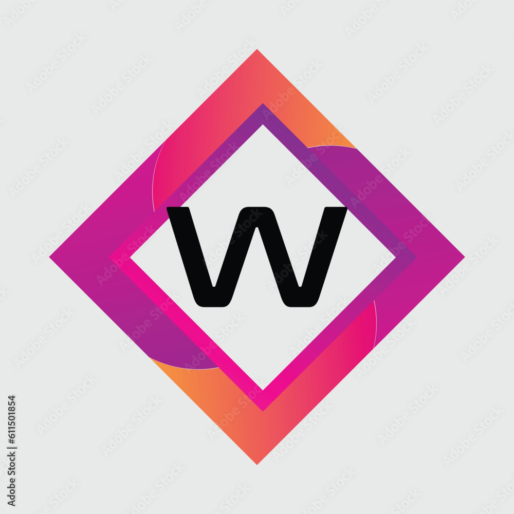 W Letter Logo abstract geometric design vector template Logotype icon Digital Technology style. W Letter Logo abstract geometric design vector template Logotype icon Digital Technology style.