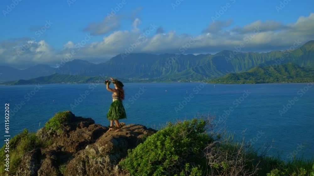 Hawaiian Hula Dancer On Island Peak Hawaiian Hula Dancer On Island Peak