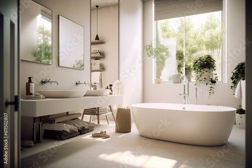 modern bathroom interior   white created using generative AI tools