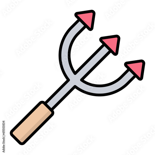 Trident Line Color Icon