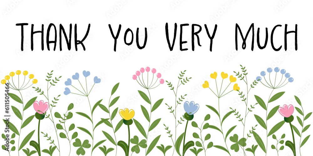 Thank you very much Schriftzug in englischer Sprache Vielen Dank