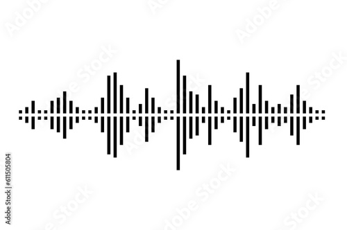 Pixel stereo waveform. Audio music sound wave. Audio spectrum. Equalizer  vibration  soundwave  voice.