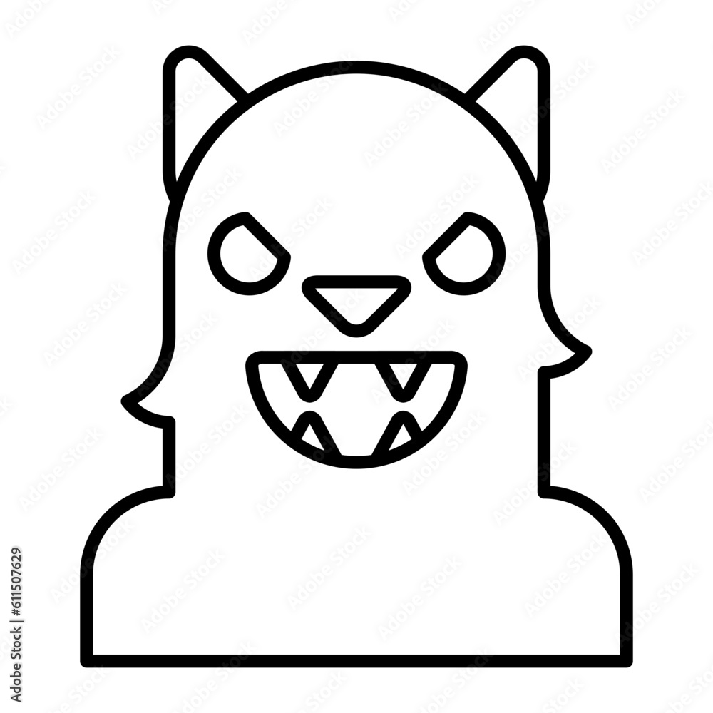 Werewolf Thin Line Icon