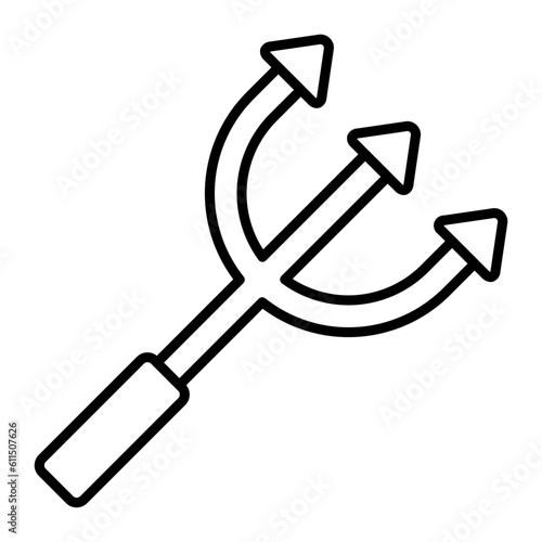 Trident Thin Line Icon