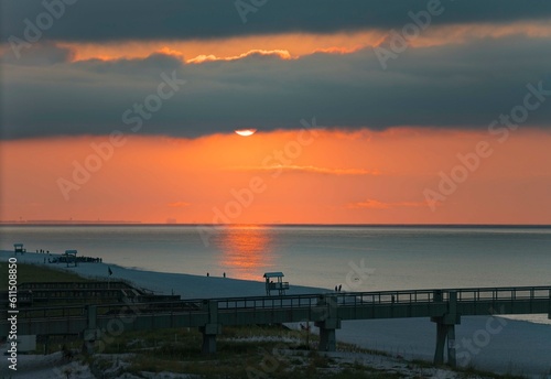 Florida sunrise over pier