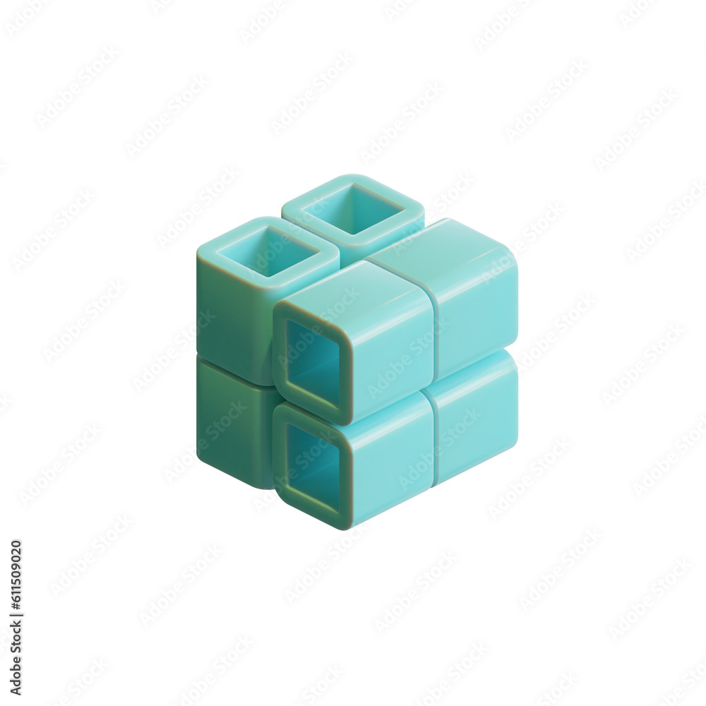 Cube 3D Render Design Element 06 Cube 3D Render Design Element 06