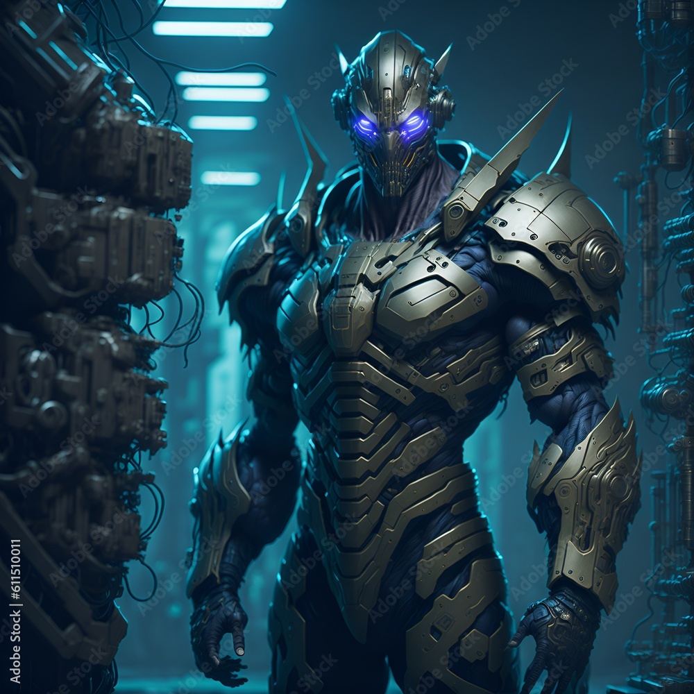 Futuristic Cyberpunk Robot, Artificial intelligence concept, Generative AI Futuristic Cyberpunk Robot, Artificial intelligence concept, Generative AI