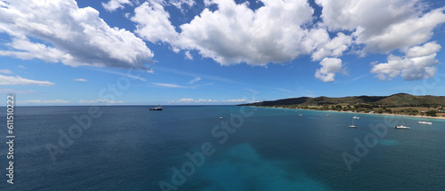 Tropical clouds and calm waters of St Croix USVI