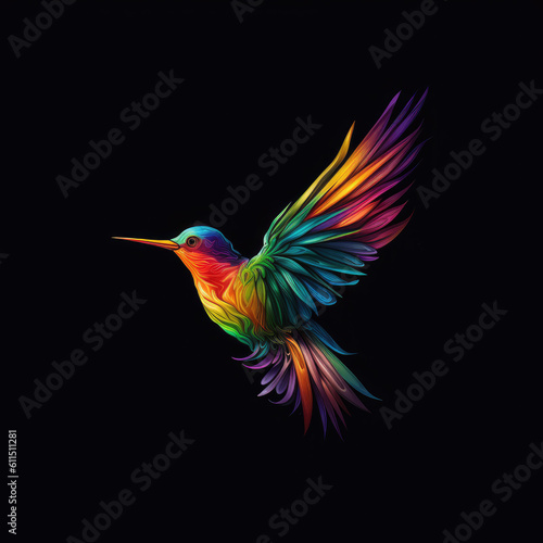 Colorful Logo- Hummingbird