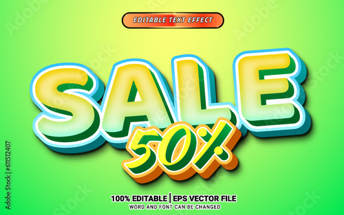 summer sale fresh 3d text effect editable template design