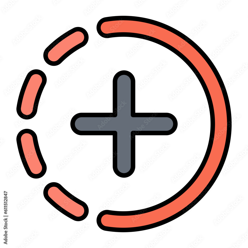 Fototapeta premium Add Button Line Color Icon