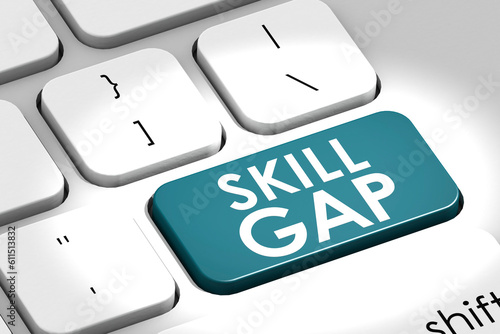Fotografija Keyboard with skill gap word