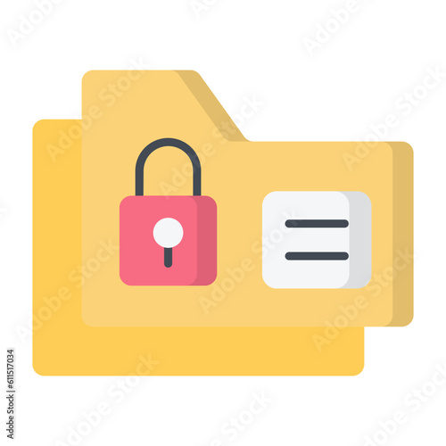 Folder Encryption Flat Icon