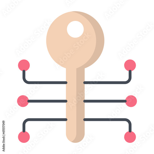 Key Encryption Flat Icon