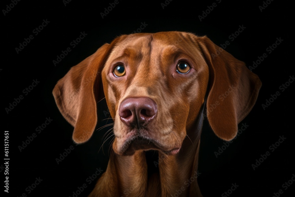 Studio portrait of a dog breed Vizsla. AI generated, human enhanced Studio portrait of a dog breed Vizsla. AI generated, human enhanced