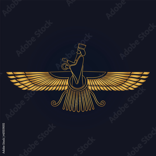 Slika na platnu Ahura Mazda Zoroastrian benevolent God Of Truth, Iranian religion