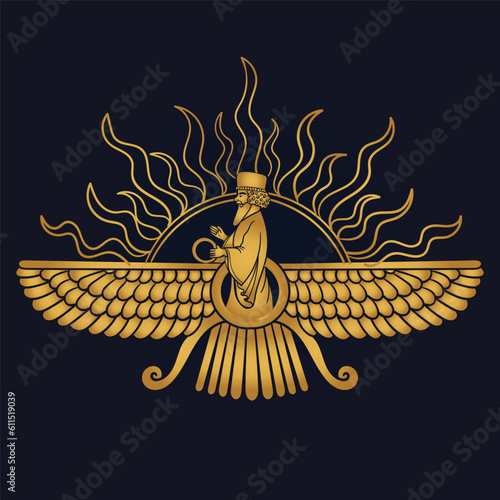 Tableau sur toile Ahura Mazda Zoroastrian benevolent God Of Truth, Iranian religion