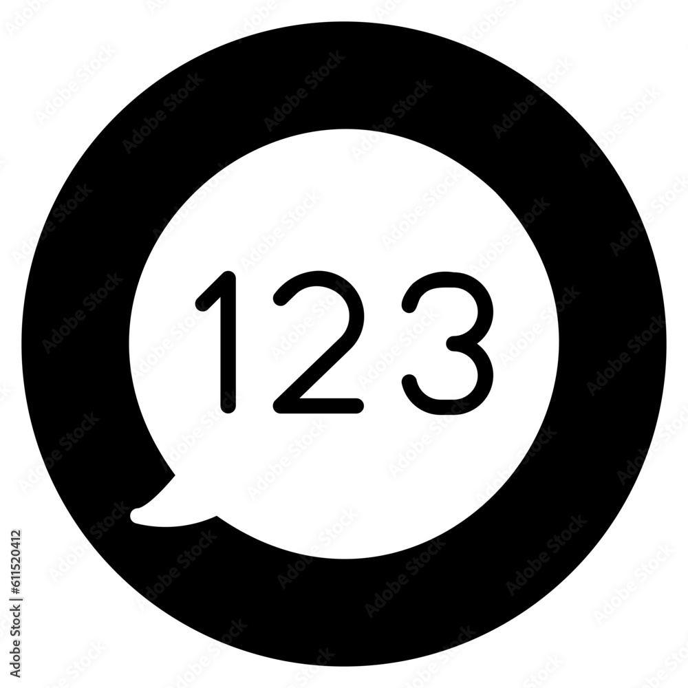 numbers glyph icon