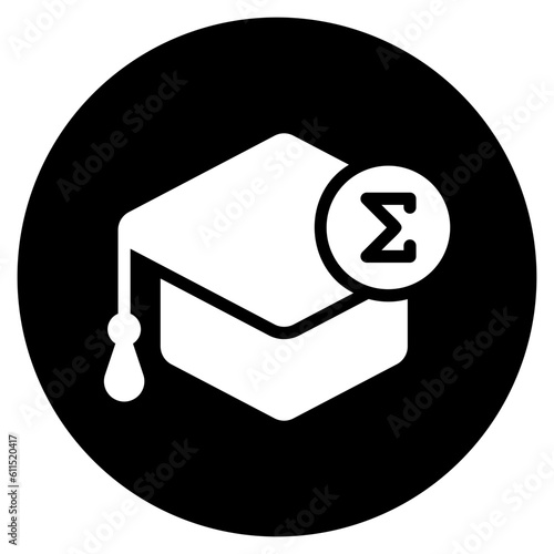 mortarboard glyph icon