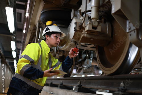 Railway experts are investigating foundation below the train and drive wheel system © naraichal