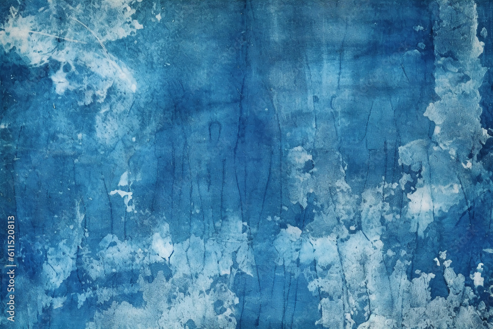 Cyanotype, fabric, background, blue. AI generative