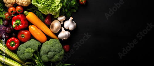 Frame of organic food. Fresh raw vegetables