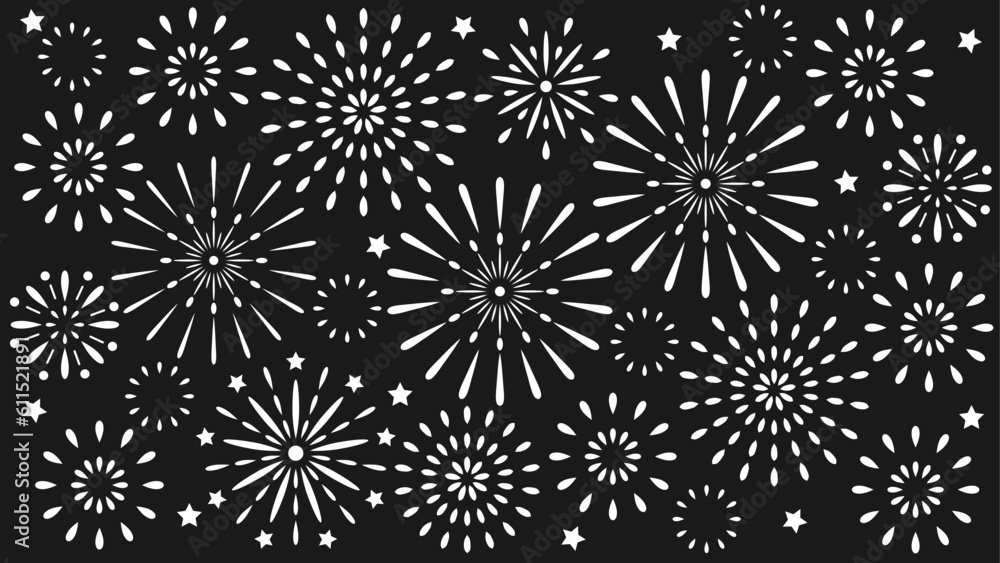 モノクロの花火の壁紙 アスペクト比16:9 モノクロの花火の壁紙 アスペクト比16:9