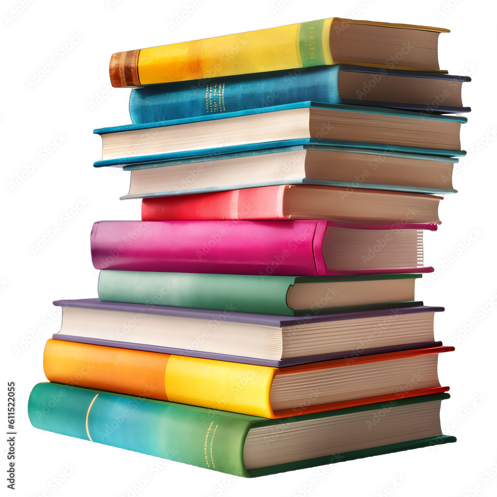 A stack of colorful books on a transparent background png isolated Generative Ai A stack of colorful books on a transparent background png isolated Generative Ai