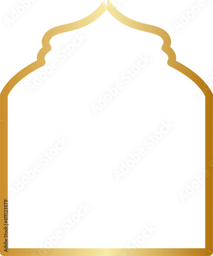 Golden Islamic Arch frame, Islamic Border 