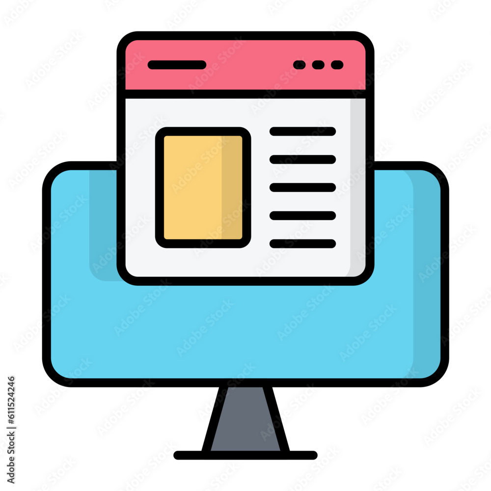 Web Design Line Color Icon Web Design Line Color Icon