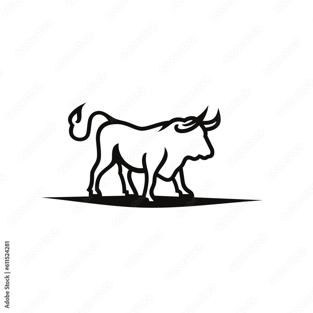 Fototapeta premium Strong bull logo design vector