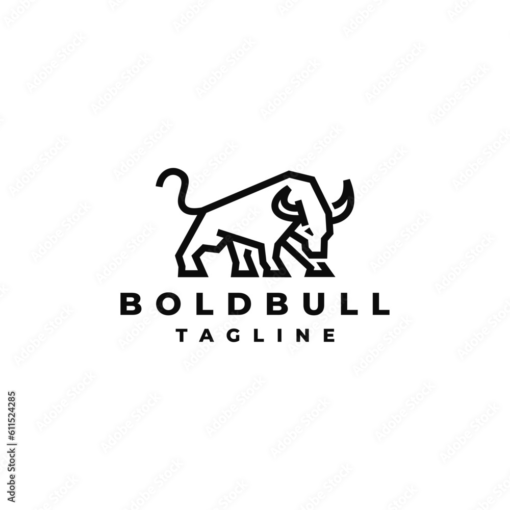 Strong bull logo design vector Strong bull logo design vector
