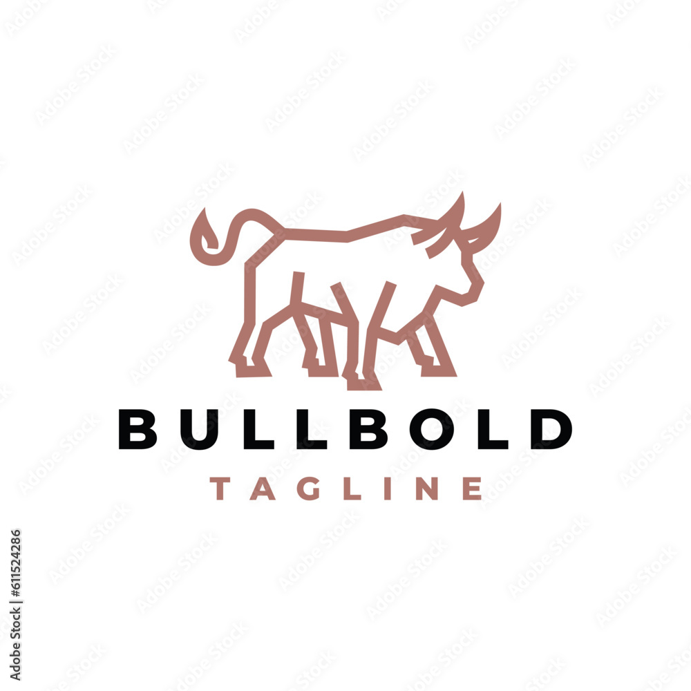 Strong Bull logo design vector