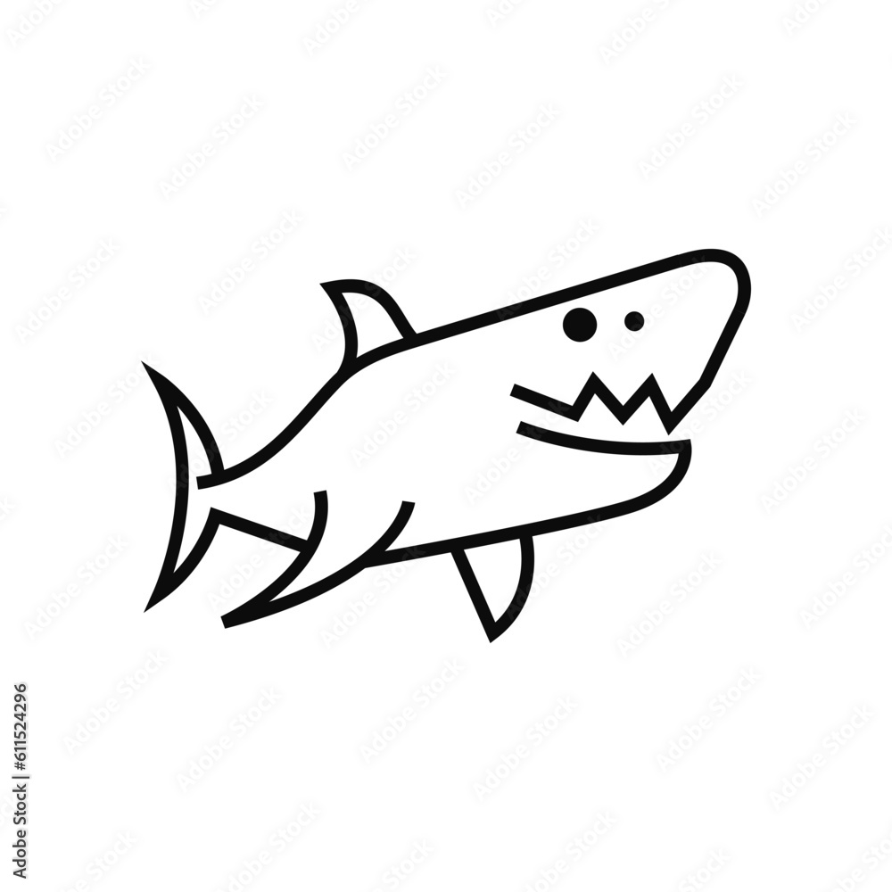 Fototapeta premium line art shark logo design vector