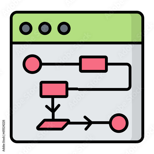 Web Algorithm Line Color Icon