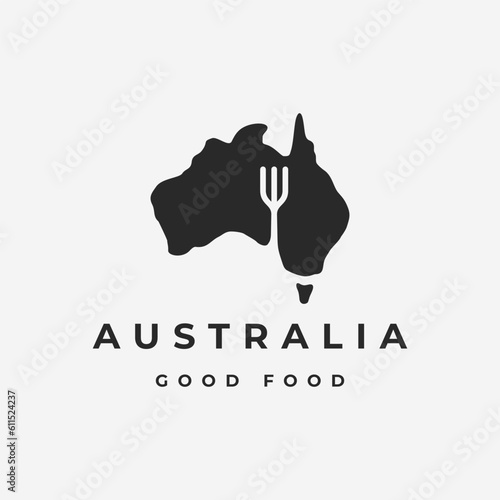 Silhouette of Australia map on white background
