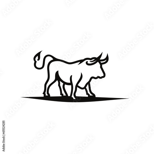 Strong bull logo design vector