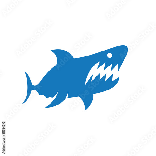 Simple shark logo design vector