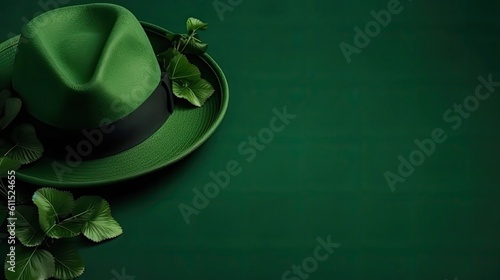 Perfect Concept Design background for St Patrick's sale banner with green hat and green leaves