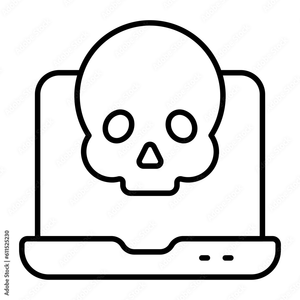 Internet Hacking Thin Line Icon Internet Hacking Thin Line Icon