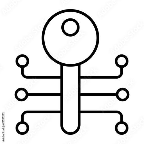 Key Encryption Thin Line Icon