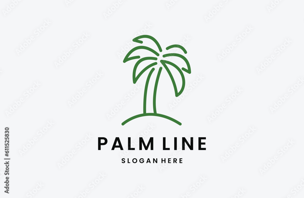 palm tree logo vector, coconut tree icon design illustration Vector