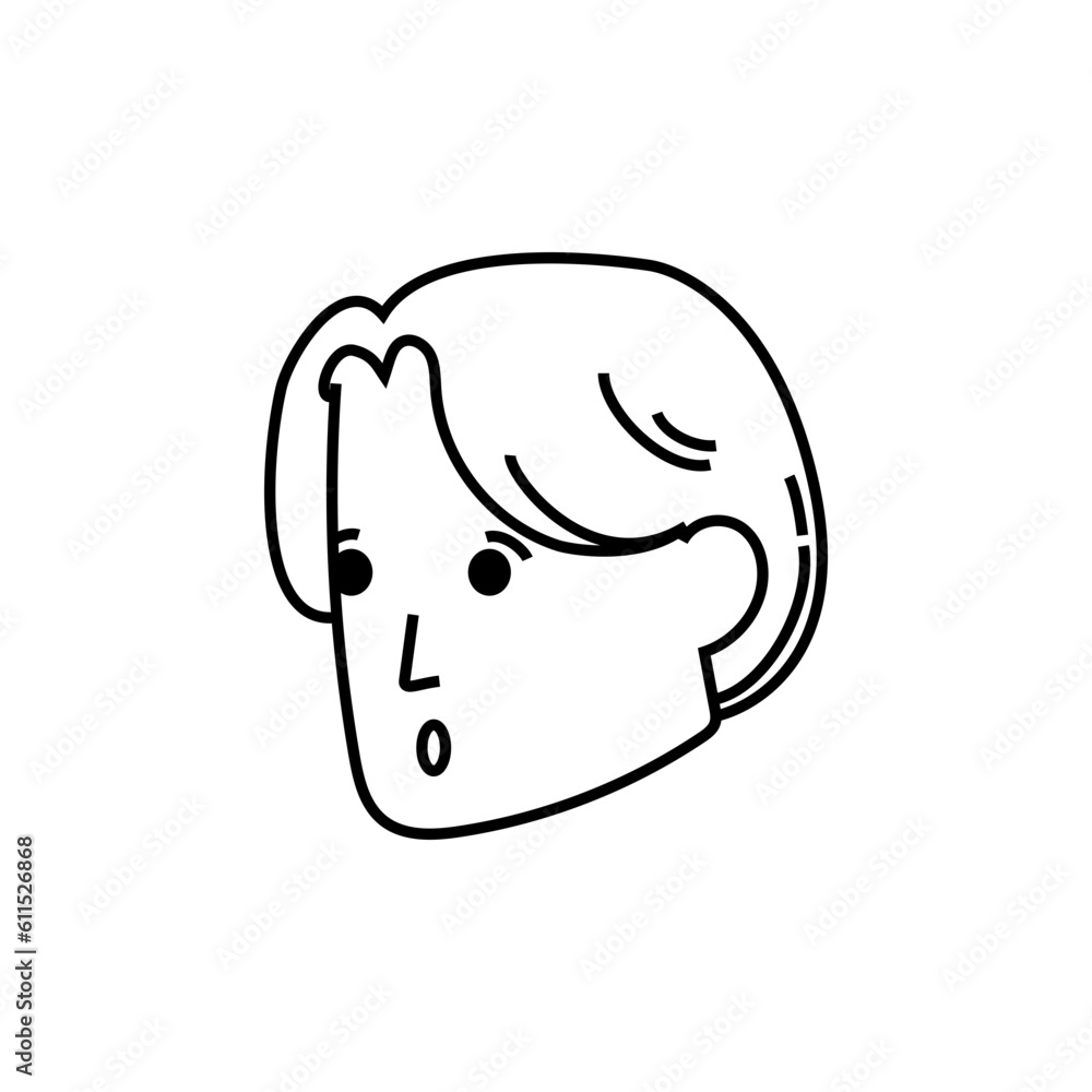 man face cartoon character on white background vector illustration line style icon design man face cartoon character on white background vector illustration line style icon design