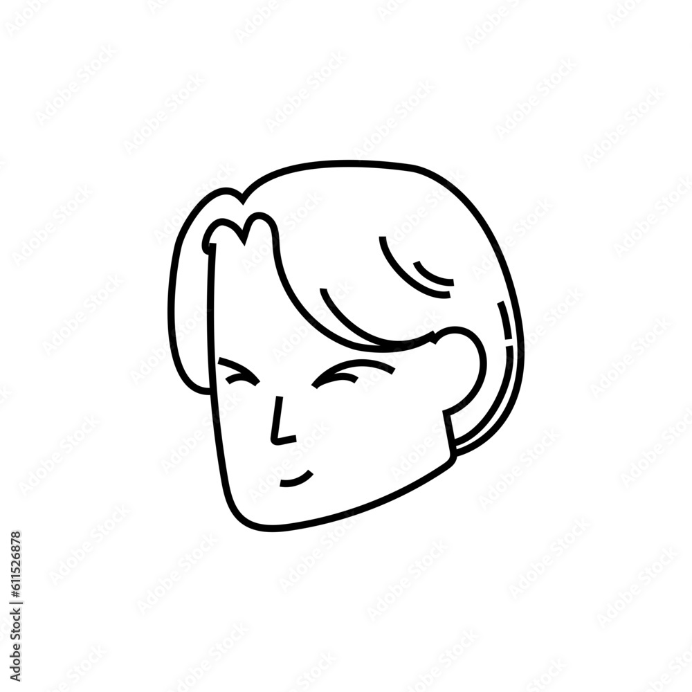 man face cartoon character on white background vector illustration line style icon design man face cartoon character on white background vector illustration line style icon design