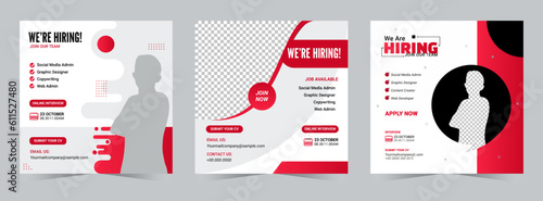 Set Job vacancy template. We are hiring. Social media template job vacancy recruitment	