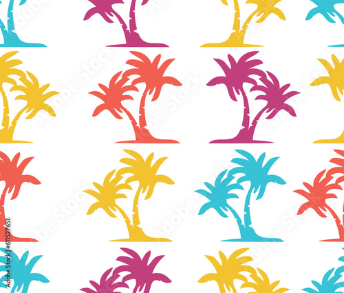 design art seamless pattern coconut tree © yuli
